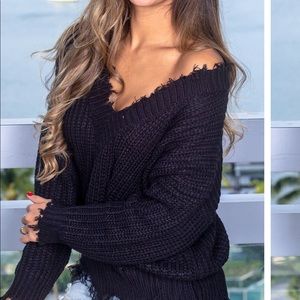 Cropped black sweater